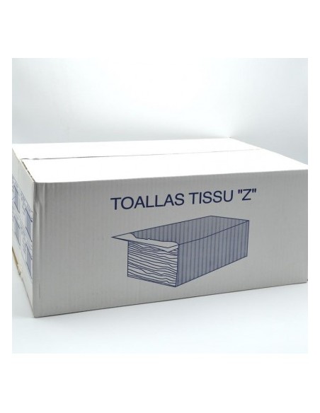 PAPEL SECAMANOS TIPO Z (caja de 3.000 uni, 20 paq x 150 uni.) 100 % celulosa